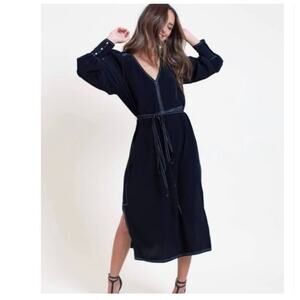 Something Navy Black Midi Dress